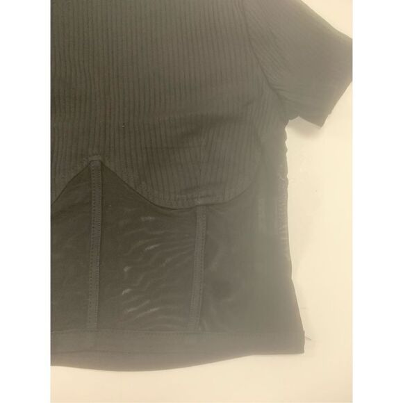 Ribbed Knit Corset Style Crop Top - Picture 4 of 7